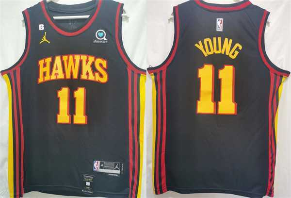 Mens Atlanta Hawks #11 Trae Young Black Stitched Jersey->atlanta hawks->NBA Jersey